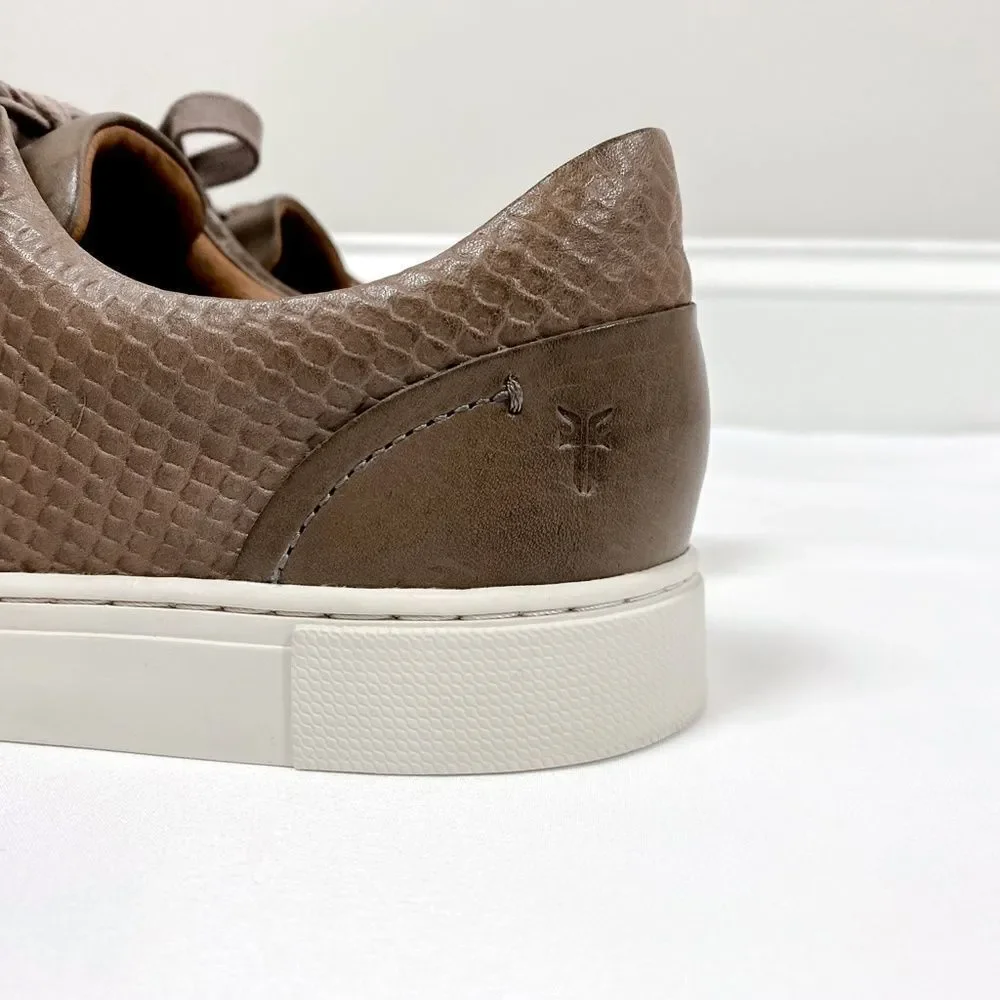 FRYE Ivy Low Lace Leather Embossed Sneakers